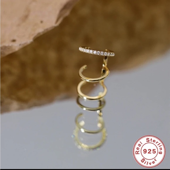 925 Sterling Silver Triple Ear Cuff - Picture 5 of 5